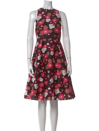 Pre-owned Kate Spade Floral Print Knee-length Dress In Pink