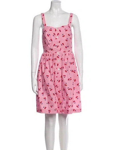 Pre-owned Kate Spade Floral Print Knee-length Dress In Pink