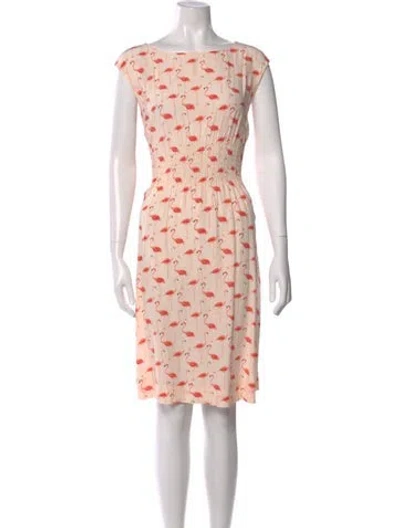 Pre-owned Kate Spade Floral Print Knee-length Dress In Pink