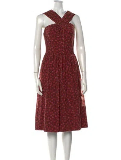 Pre-owned Kate Spade Floral Print Knee-length Dress In Pink