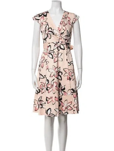 Pre-owned Kate Spade Floral Print Knee-length Dress In Pink