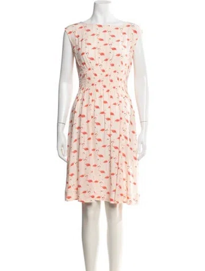 Pre-owned Kate Spade Floral Print Knee-length Dress In Pink