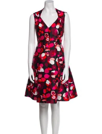 Pre-owned Kate Spade Floral Print Knee-length Dress In Red