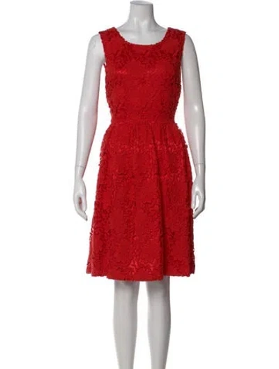 Pre-owned Kate Spade Floral Print Knee-length Dress In Red