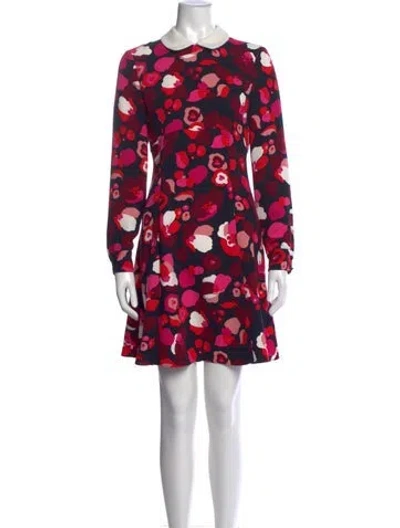 Pre-owned Kate Spade Floral Print Knee-length Dress In Red