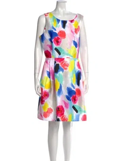 Pre-owned Kate Spade Floral Print Knee-length Dress W/ Tags In Blue