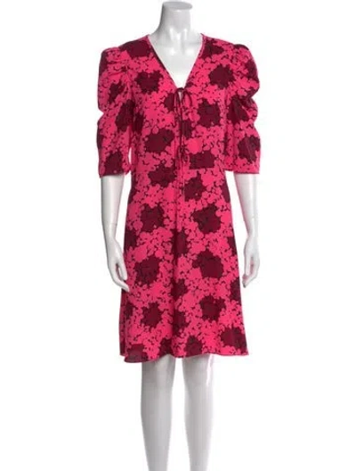 Pre-owned Kate Spade Floral Print Knee-length Dress W/ Tags In Pink
