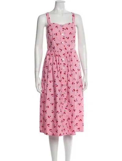 Pre-owned Kate Spade Floral Print Knee-length Dress W/ Tags In Pink
