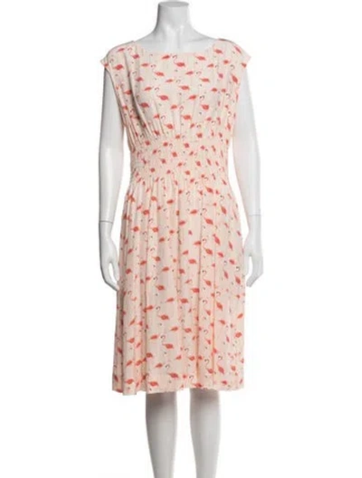 Pre-owned Kate Spade Floral Print Knee-length Dress W/ Tags In Pink