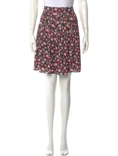Pre-owned Kate Spade Floral Print Knee-length Skirt In Black