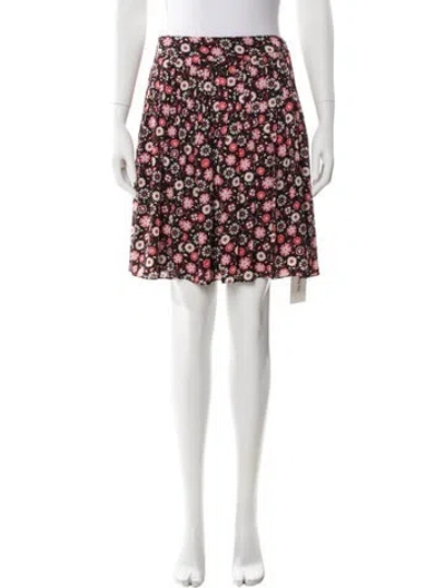 Pre-owned Kate Spade Floral Print Knee-length Skirt In Black