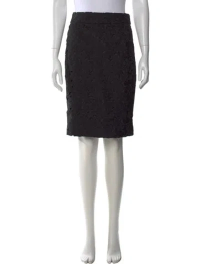 Pre-owned Kate Spade Floral Print Knee-length Skirt In Black