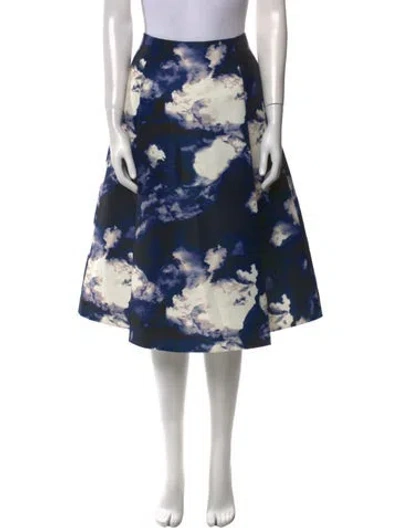 Pre-owned Kate Spade Floral Print Knee-length Skirt In Blue