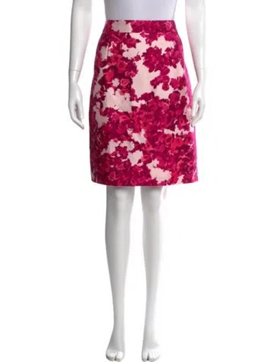 Pre-owned Kate Spade Floral Print Knee-length Skirt In Pink