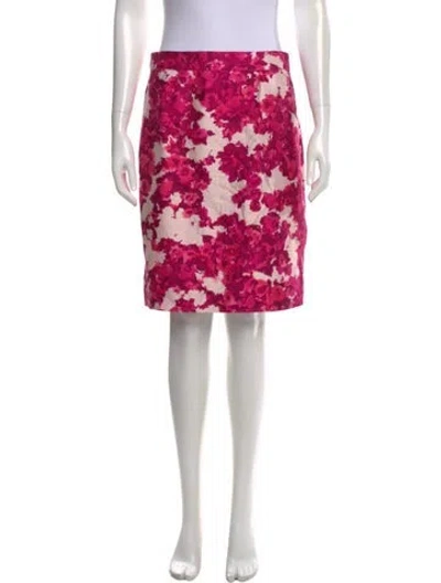 Pre-owned Kate Spade Floral Print Knee-length Skirt In Pink