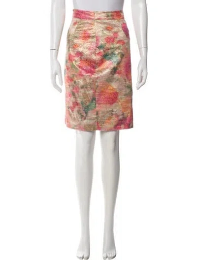 Pre-owned Kate Spade Floral Print Knee-length Skirt In Pink