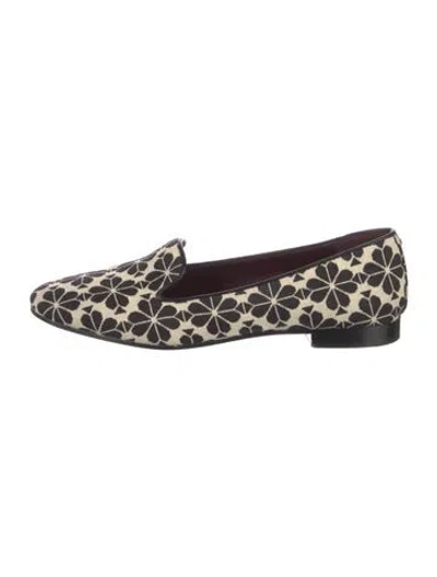 Pre-owned Kate Spade Floral Print Loafers In Black