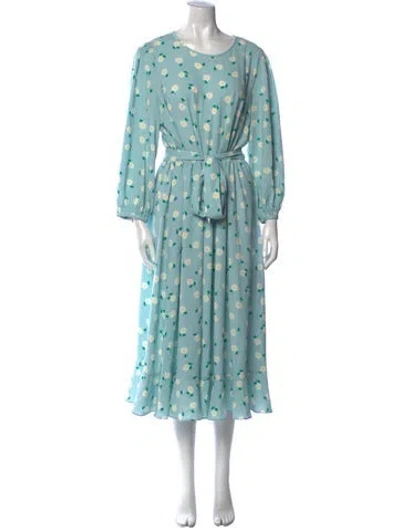 Pre-owned Kate Spade Floral Print Long Dress In Black