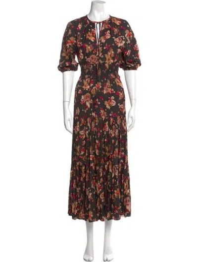 Pre-owned Kate Spade Floral Print Long Dress In Multi