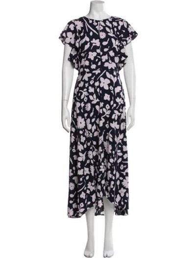 Pre-owned Kate Spade Floral Print Long Dress W/ Tags In Pink