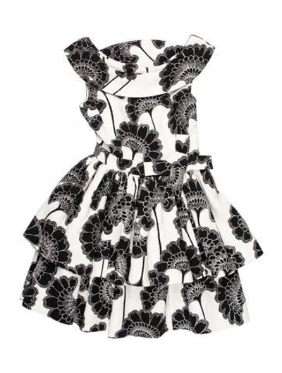 Pre-owned Kate Spade Floral Print Midi Length Dress In Black