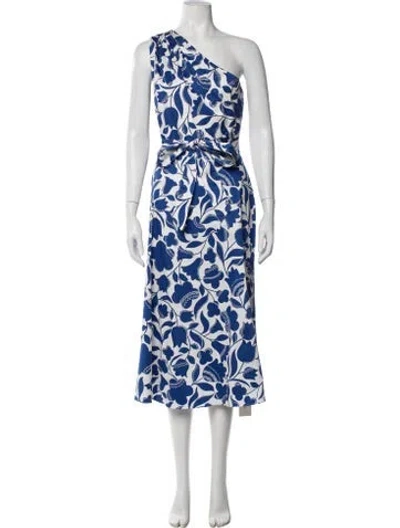 Pre-owned Kate Spade Floral Print Midi Length Dress In Blue