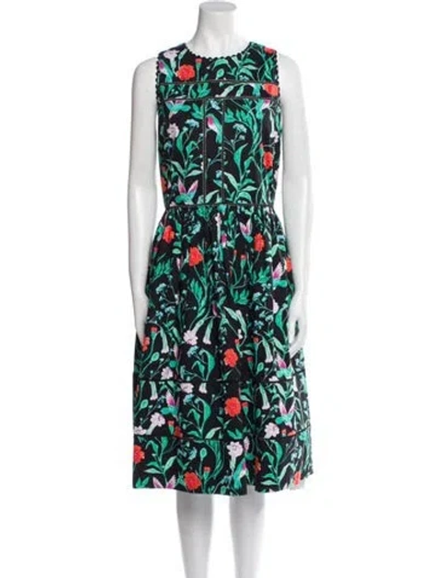 Pre-owned Kate Spade Floral Print Midi Length Dress In Multi
