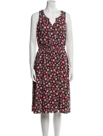 Pre-owned Kate Spade Floral Print Midi Length Dress In Multi