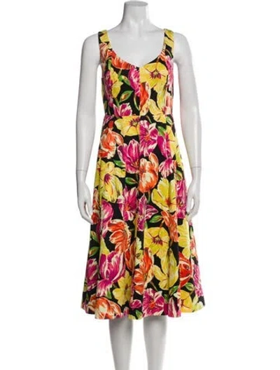 Pre-owned Kate Spade Floral Print Midi Length Dress In Multi