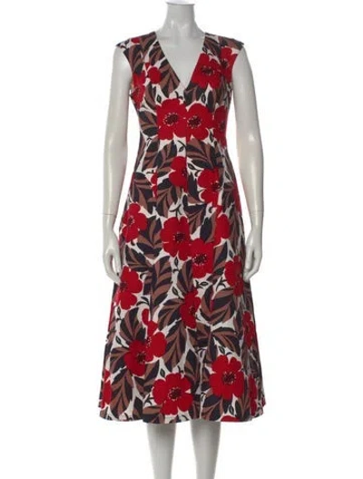 Pre-owned Kate Spade Floral Print Midi Length Dress In Multi