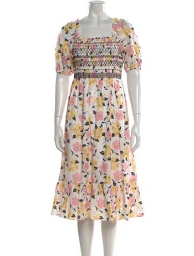 Pre-owned Kate Spade Floral Print Midi Length Dress In Multi