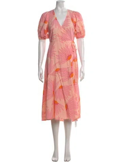 Pre-owned Kate Spade Floral Print Midi Length Dress In Multi