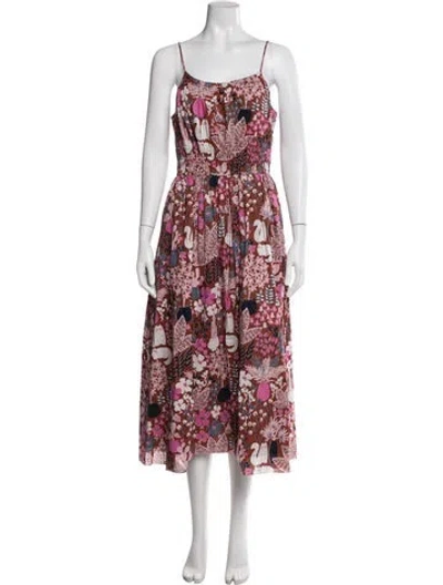 Pre-owned Kate Spade Floral Print Midi Length Dress In Multi