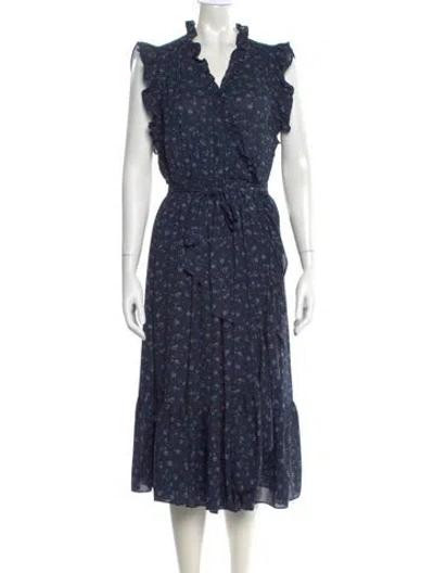 Pre-owned Kate Spade Floral Print Midi Length Dress In Neutral
