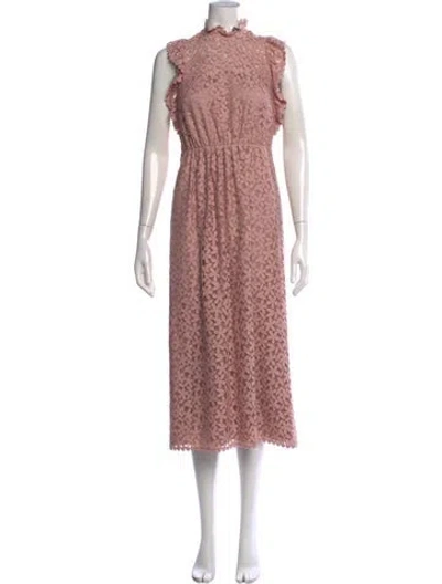 Pre-owned Kate Spade Floral Print Midi Length Dress In Pink