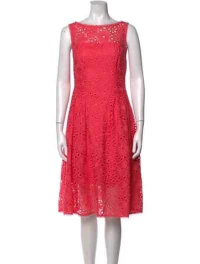 Pre-owned Kate Spade Floral Print Midi Length Dress In Pink