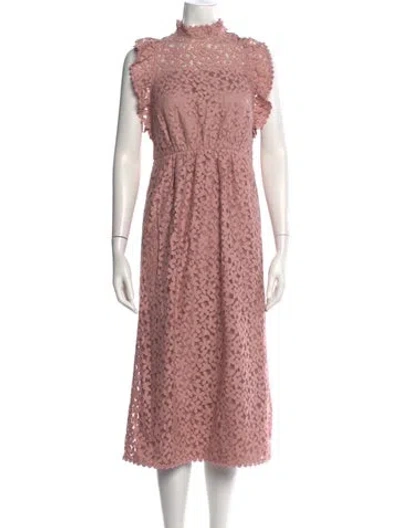 Pre-owned Kate Spade Floral Print Midi Length Dress W/ Tags In Pink