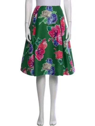 Pre-owned Kate Spade Floral Print Midi Length Skirt In Multi