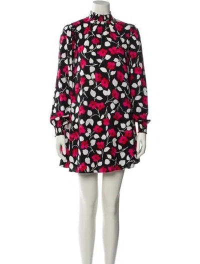Pre-owned Kate Spade Floral Print Mini Dress In Black