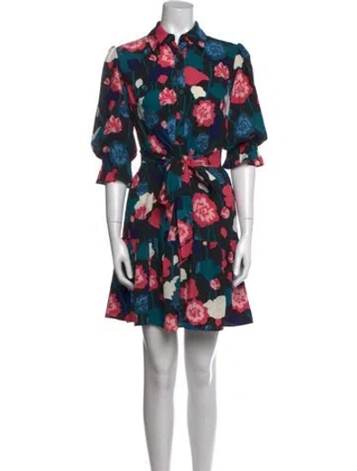 Pre-owned Kate Spade Floral Print Mini Dress In Black