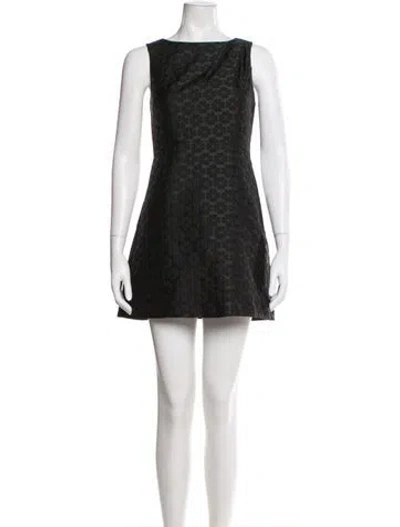 Pre-owned Kate Spade Floral Print Mini Dress In Black
