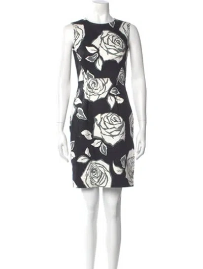 Pre-owned Kate Spade Floral Print Mini Dress In Black