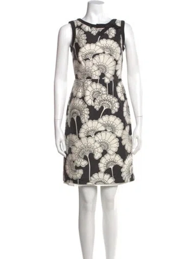 Pre-owned Kate Spade Floral Print Mini Dress In Black