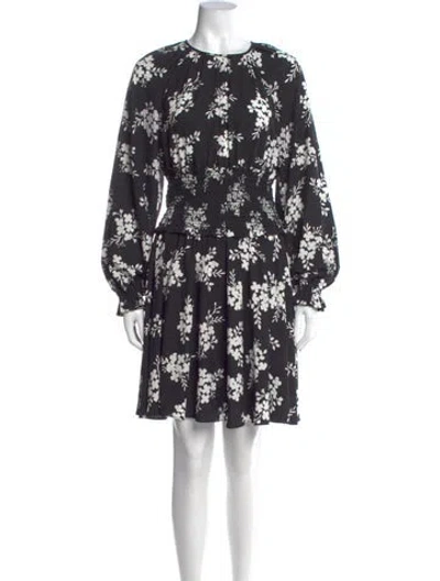 Pre-owned Kate Spade Floral Print Mini Dress In Black