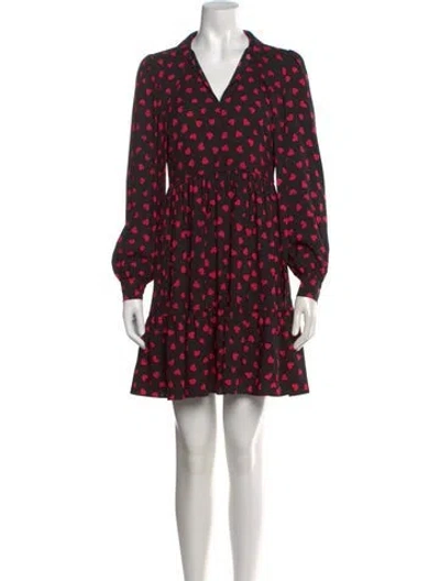 Pre-owned Kate Spade Floral Print Mini Dress In Black