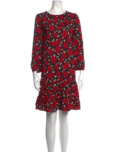Pre-owned Kate Spade Floral Print Mini Dress In Black