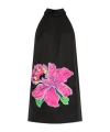 Kate Spade Floral-print Mini Dress In Black