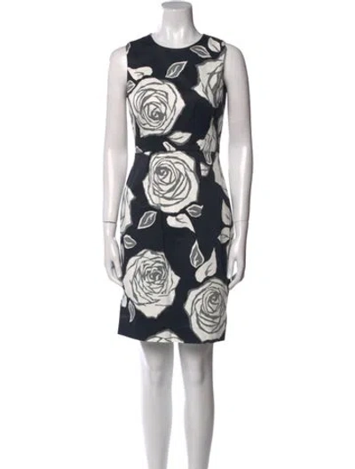 Pre-owned Kate Spade Floral Print Mini Dress In Blue