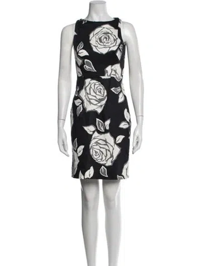 Pre-owned Kate Spade Floral Print Mini Dress In Blue