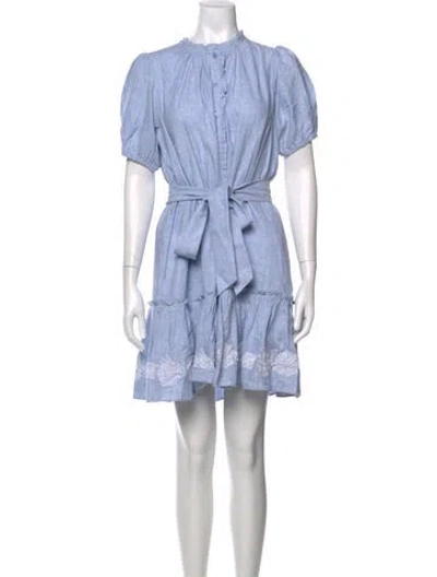 Pre-owned Kate Spade Floral Print Mini Dress In Blue